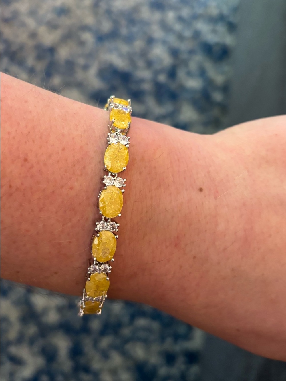 Elegant Yellow Stone Tennis Bracelet - Women Jewelry